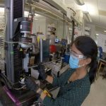 Veena Vallem working in her lab