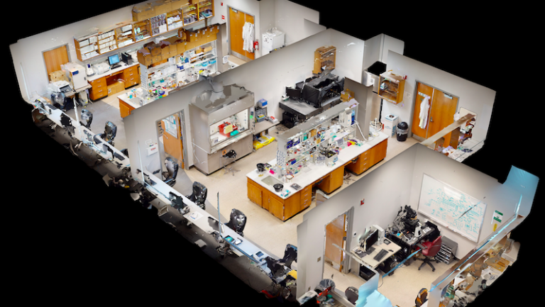 birds-eye view picture of a virtual lab tour